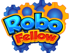 RoboFellow标志代表一个移动应用程序，通过编程控制您的机器人，这就像把积木块连接起来一样简单